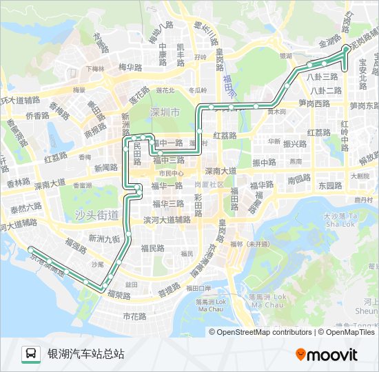 公交M454路的线路图