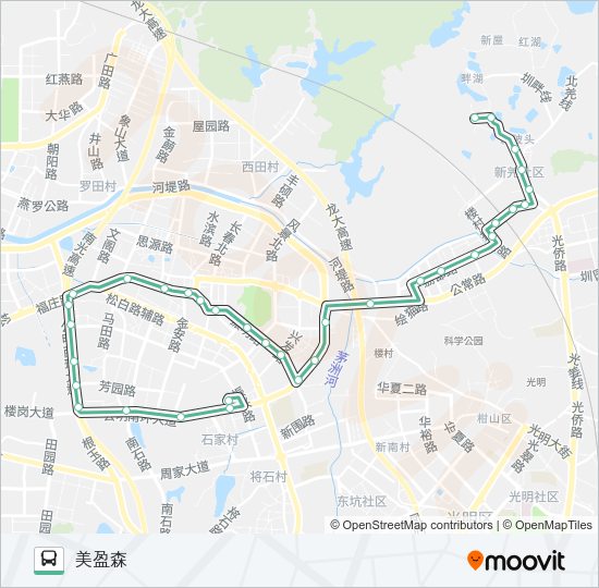 公交M455路的线路图
