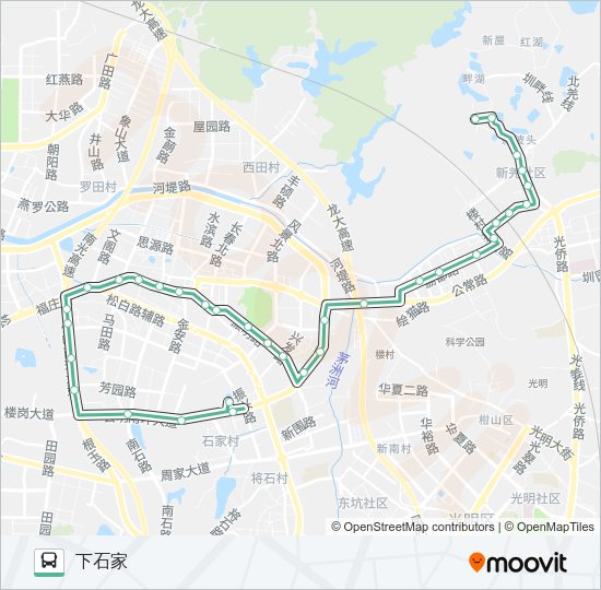 公交M455路的线路图