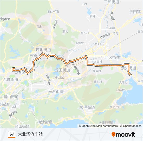 公交深惠1路的线路图