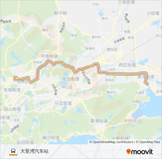 深惠1线 Bus Line Map