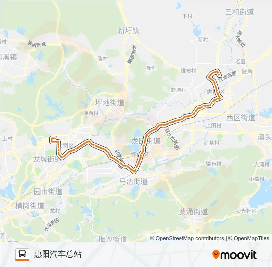 深惠2线 Bus Line Map