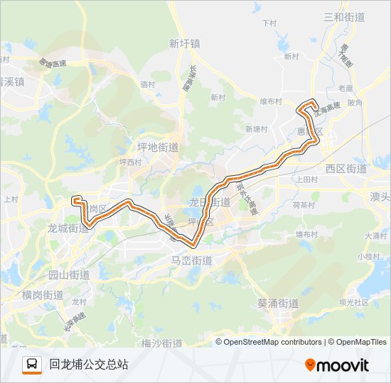 公交深惠2路的线路图