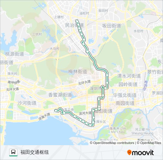 公交76区间路的线路图