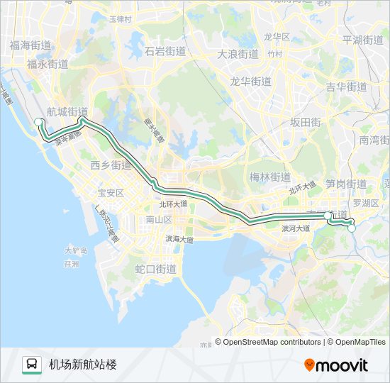 公交330机场1路的线路图