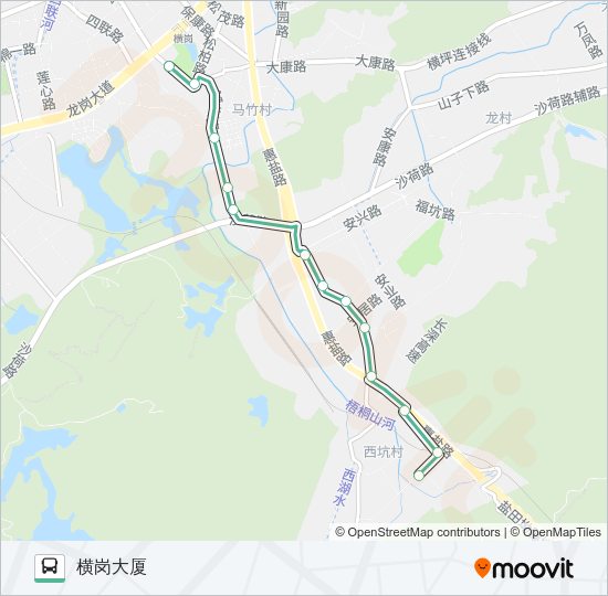 公交930西坑路的线路图
