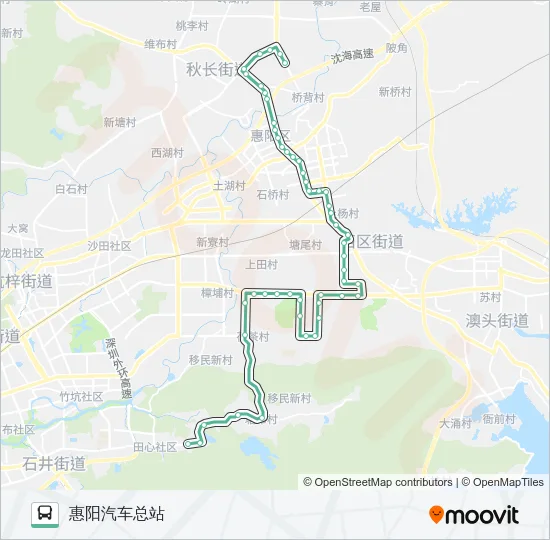 大亚湾138 Bus Line Map