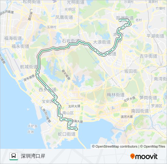 公交新通宝T2A路的线路图