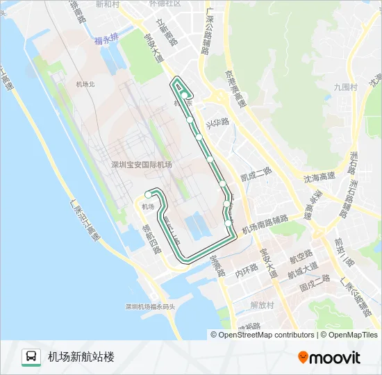 公交机场5区间路的线路图