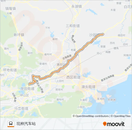 深惠168A Bus Line Map