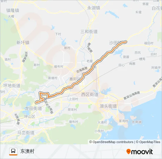 深惠168A Bus Line Map