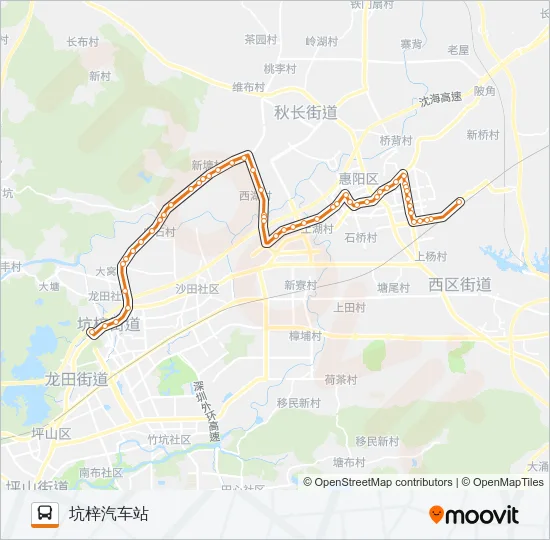 深惠168B Bus Line Map
