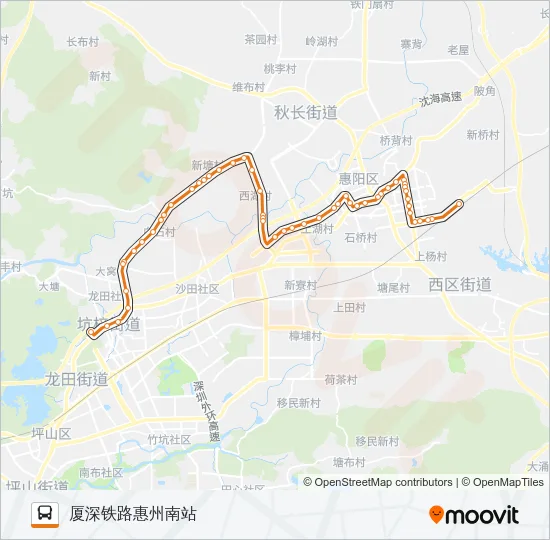 深惠168B Bus Line Map