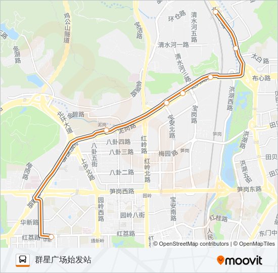 高峰专线1号 Bus Line Map