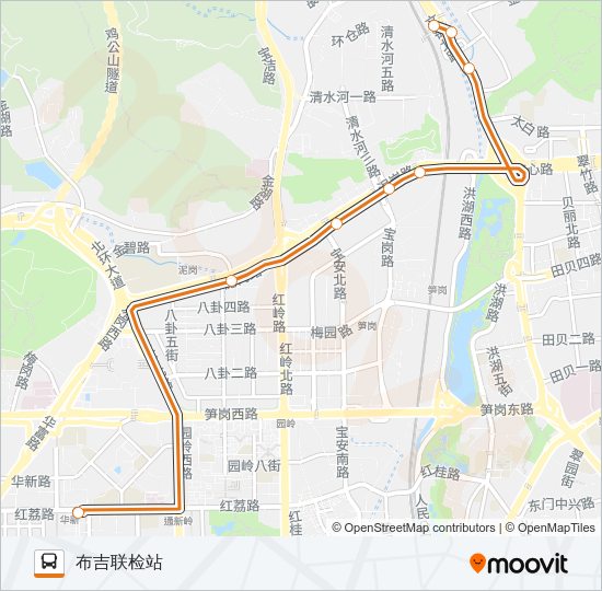 高峰专线1号 Bus Line Map