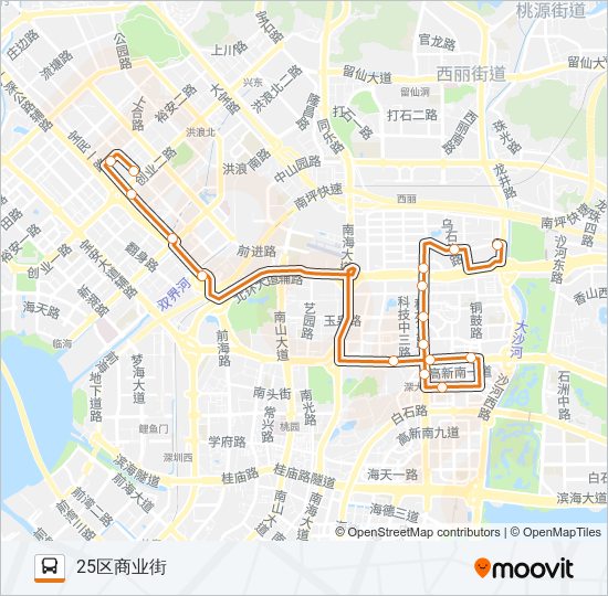 公交高峰专9号路的线路图