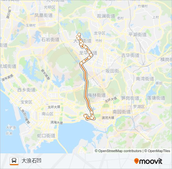高峰快线70 Bus Line Map