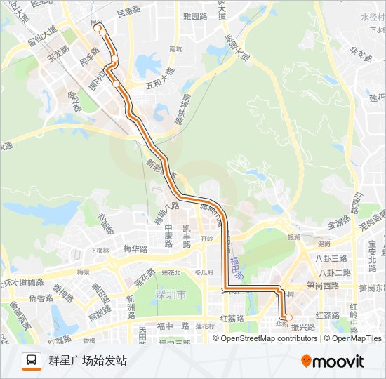 公交高快巴士4号路的线路图