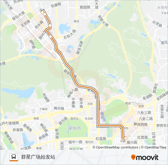 公交高快巴士4号路的线路图