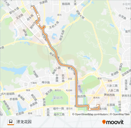 公交高快巴士4号路的线路图