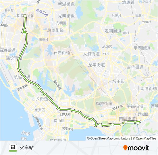 公交K538松岗路的线路图