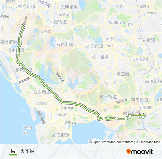 K538沙井线 Bus Line Map