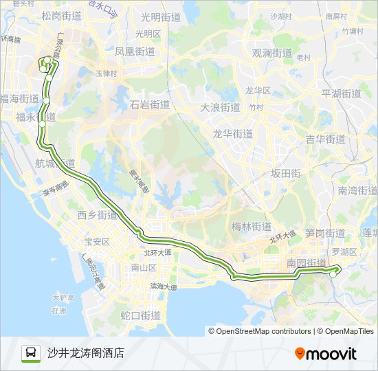 公交K538沙井路的线路图