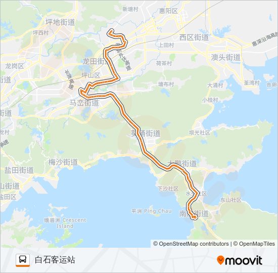 公交深惠3海滨支路的线路图