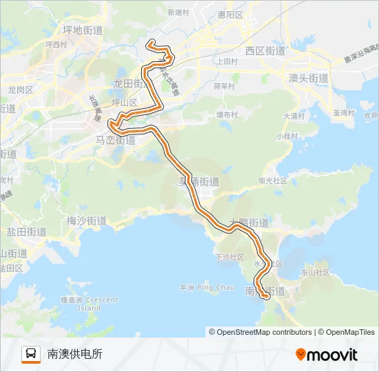 深惠3海滨支线 Bus Line Map