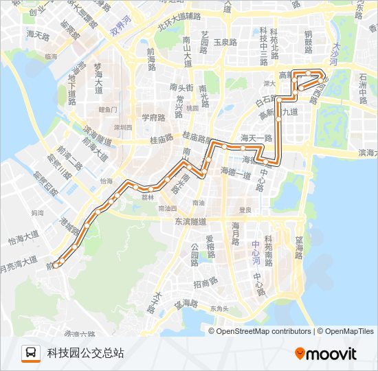 高峰专线10号 Bus Line Map