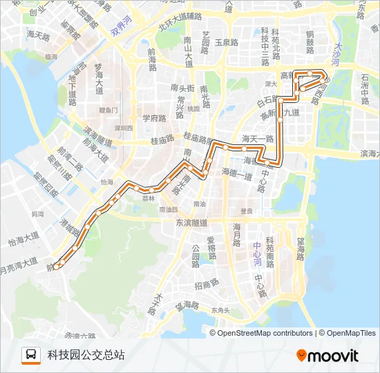 公交高峰专10号路的线路图