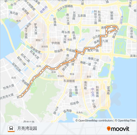 公交高峰专10号路的线路图