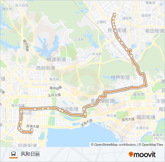 高峰专线12号 Bus Line Map
