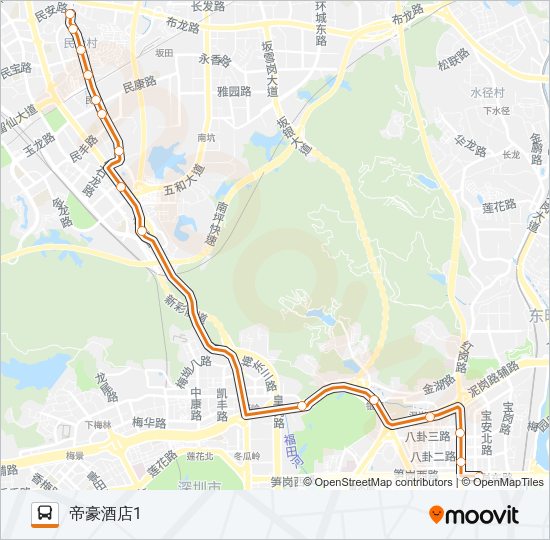 公交高峰专13号路的线路图