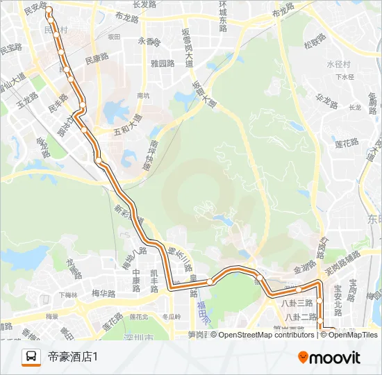 公交高峰专13号路的线路图