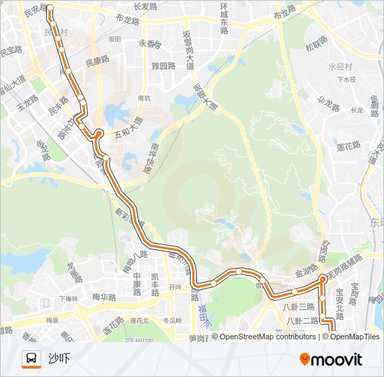 公交高峰专13号路的线路图