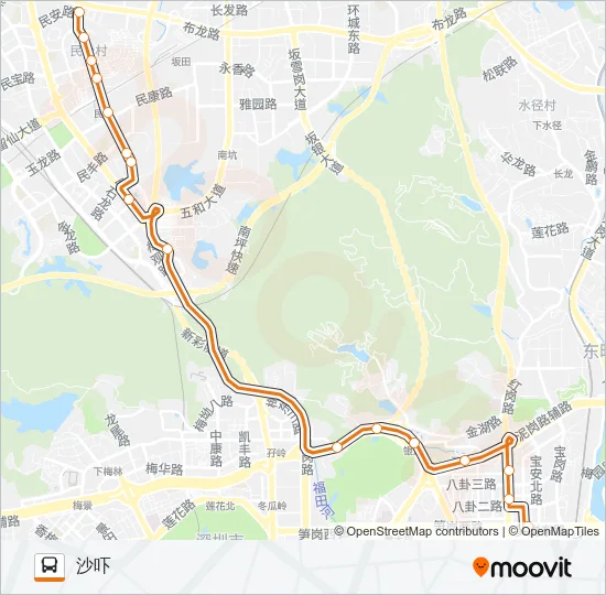 公交高峰专13号路的线路图