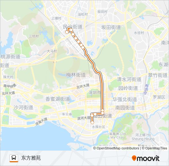 公交高峰专14号路的线路图