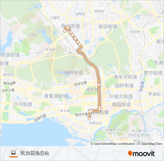 高峰专线14号 Bus Line Map
