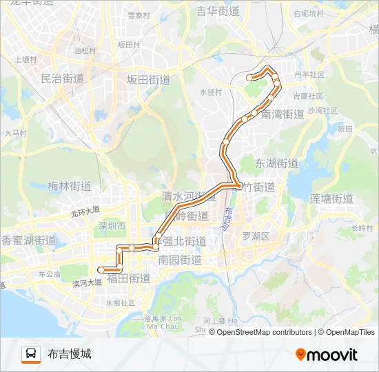 公交高峰专17号路的线路图