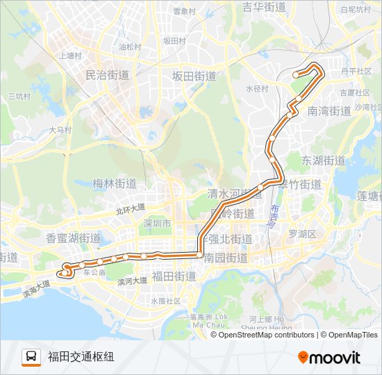 公交高峰专18号路的线路图
