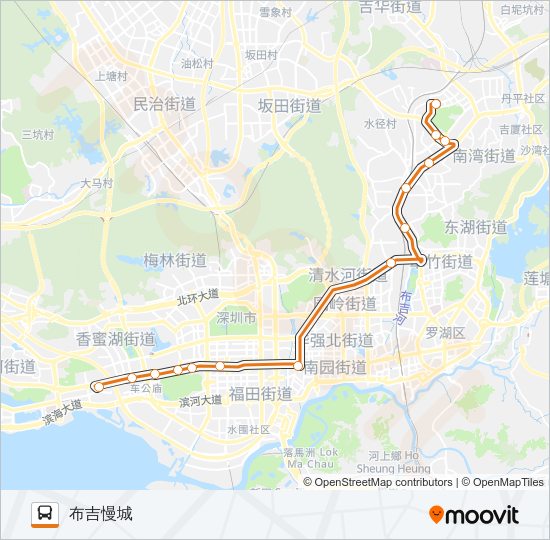 公交高峰专18号路的线路图