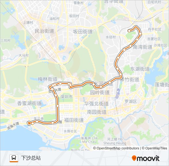 公交高峰专19号路的线路图