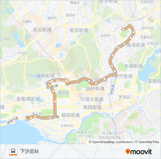 高峰专线19号 Bus Line Map