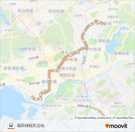 公交高峰专20号路的线路图