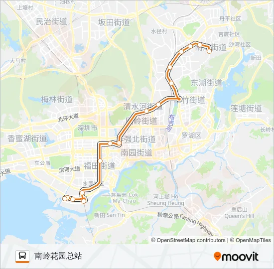 公交高峰专20号路的线路图
