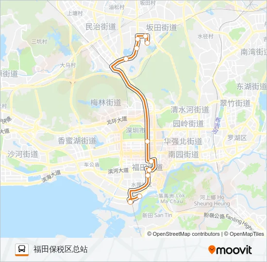公交高峰专21号路的线路图