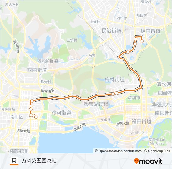公交高峰专22号路的线路图
