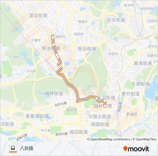 公交高峰专24号路的线路图