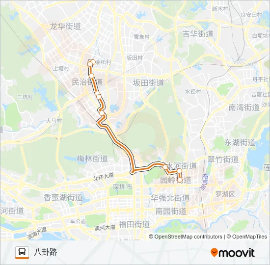 公交高峰专24号路的线路图